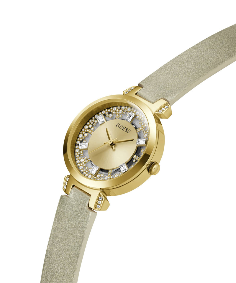 Guess Dress Champagne Round Dial Analog Women Watch Watch Guess