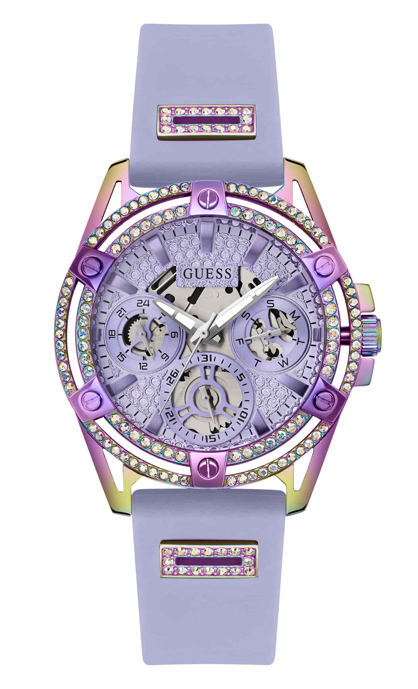 Guess Queen Iridescent Round Dial Multi-function Women Watch