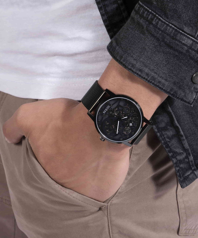 Guess Gadget Black Round Dial Analog Men Watch Watch Guess