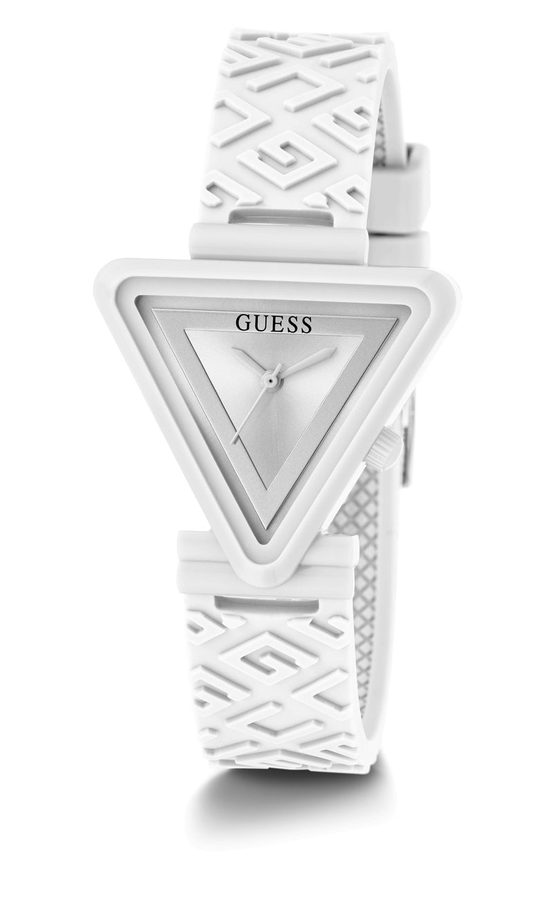 Guess Fame White Triangle Dial Analog Women Watch Watch Guess