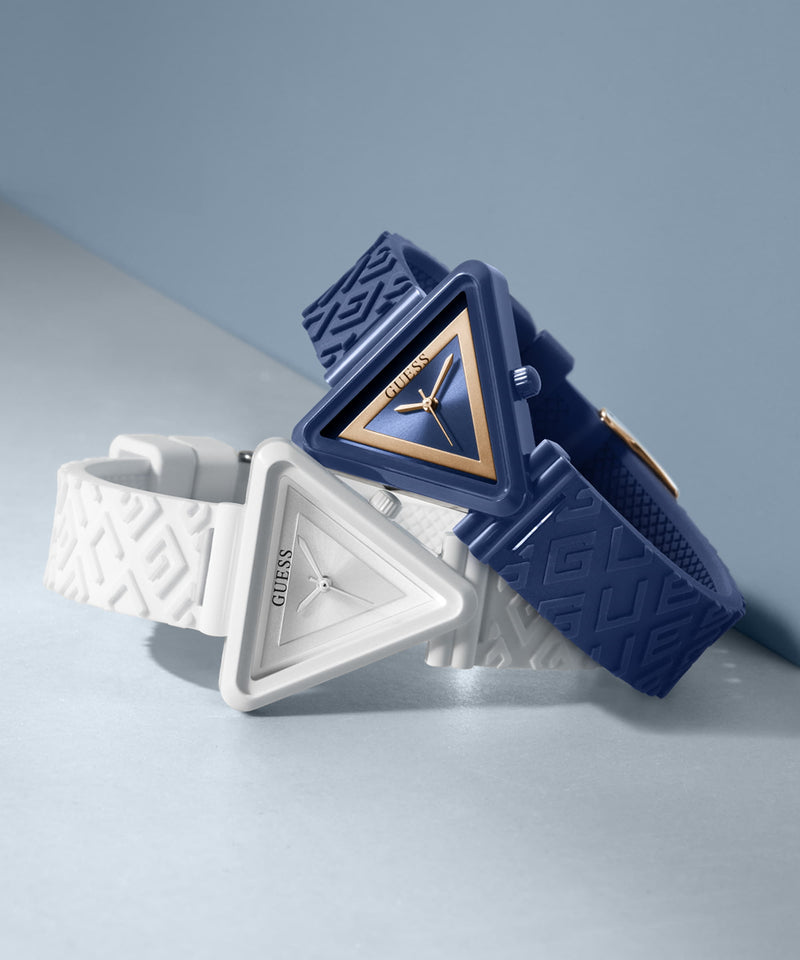 Guess Fame Blue Triangle Dial Analog Women Watch Watch Guess