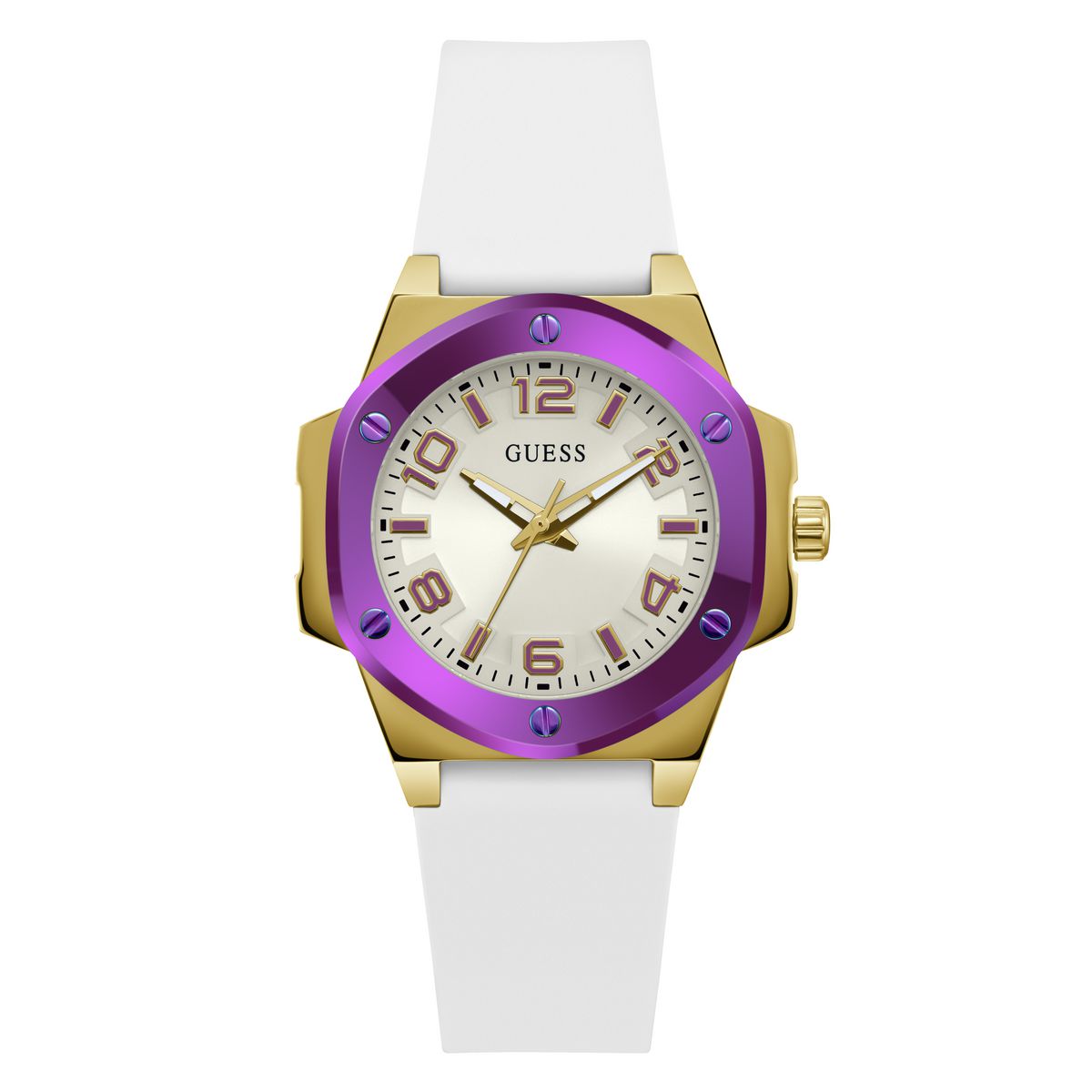 Guess White Round Dial Quartz Analog Women Watch