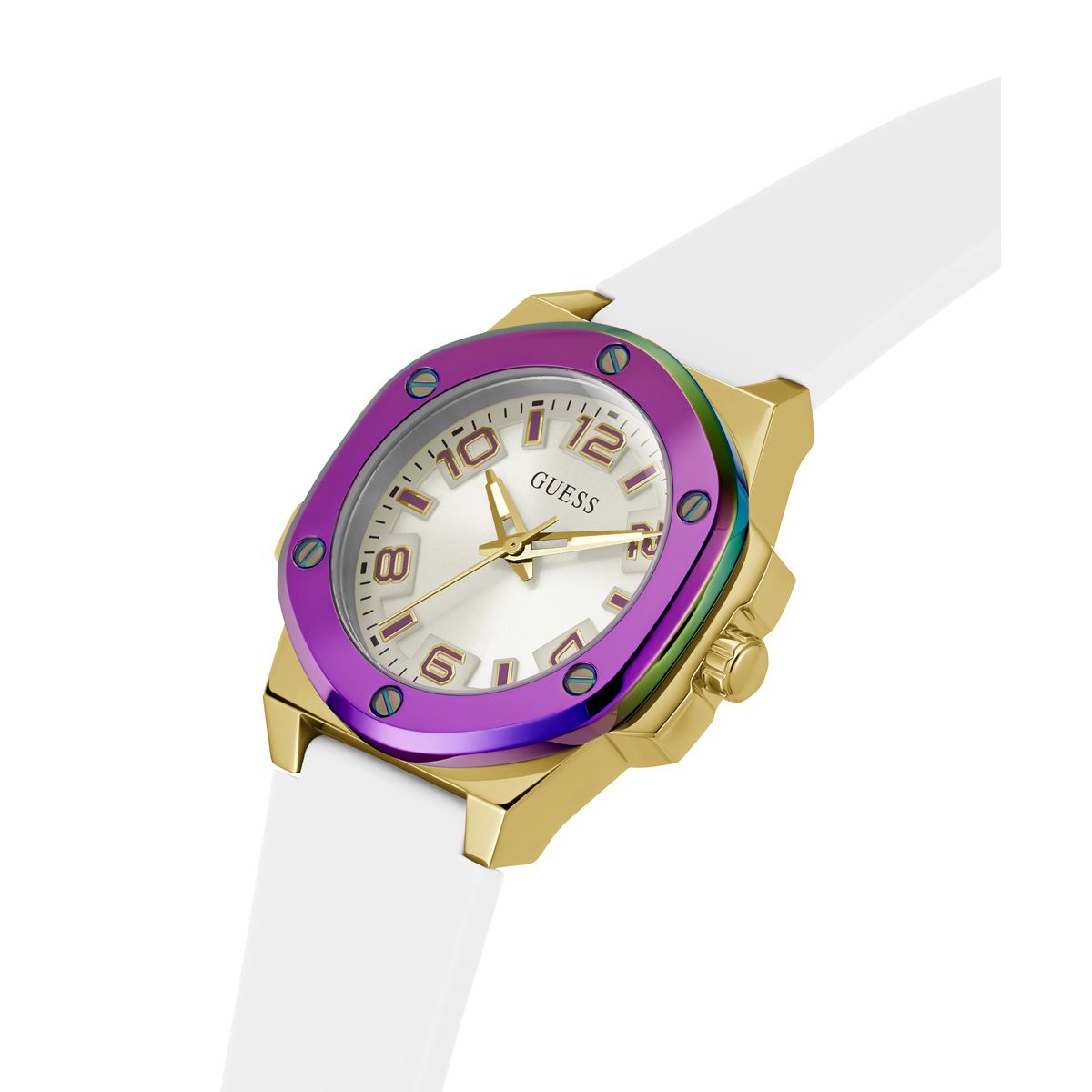 Guess White Round Dial Quartz Analog Women Watch