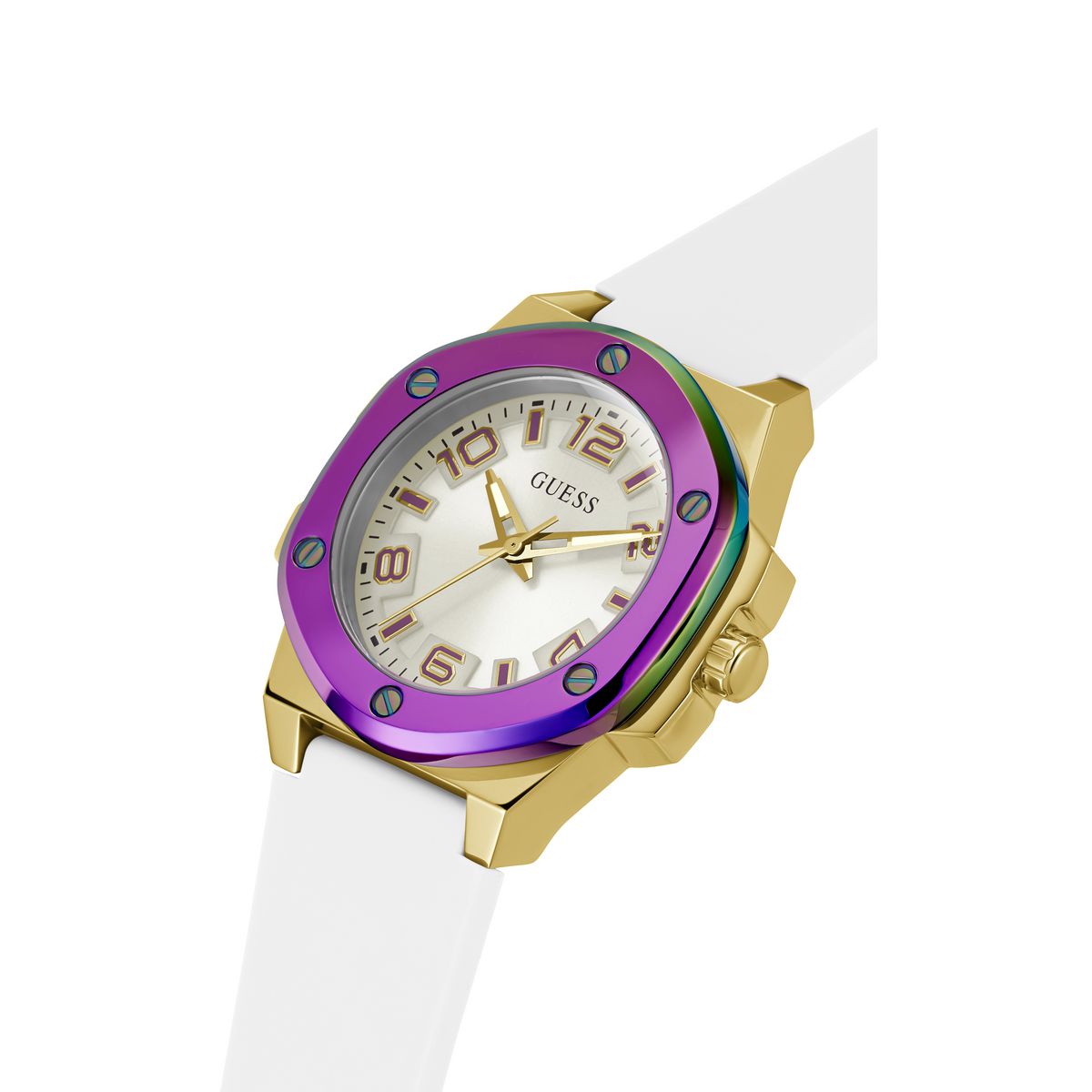 Guess White Round Dial Quartz Analog Women Watch Watch Guess