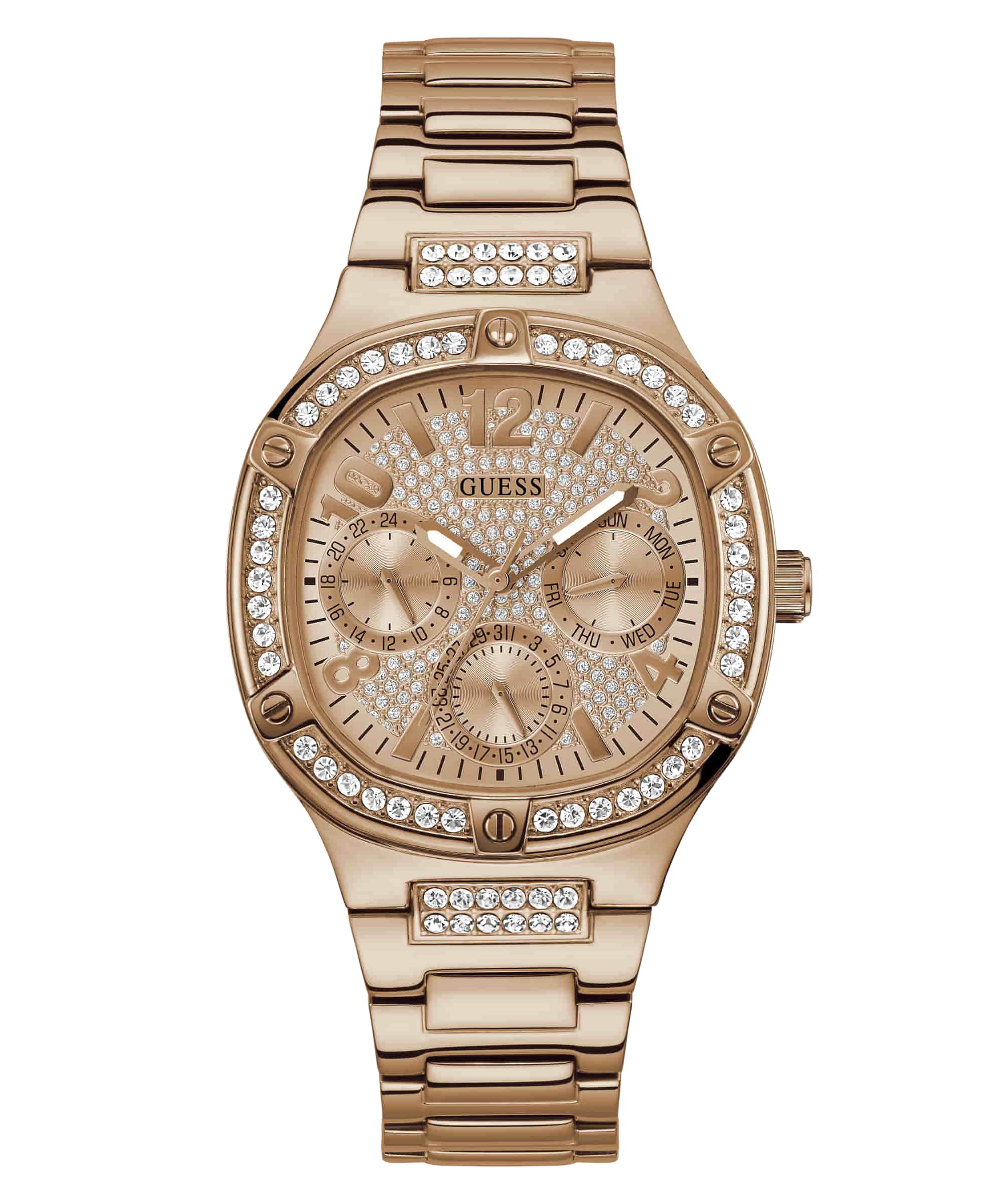 Guess Duchess Rose gold Square Dial Multi-function Women Watch GW0558L3 At JUST WATCHES