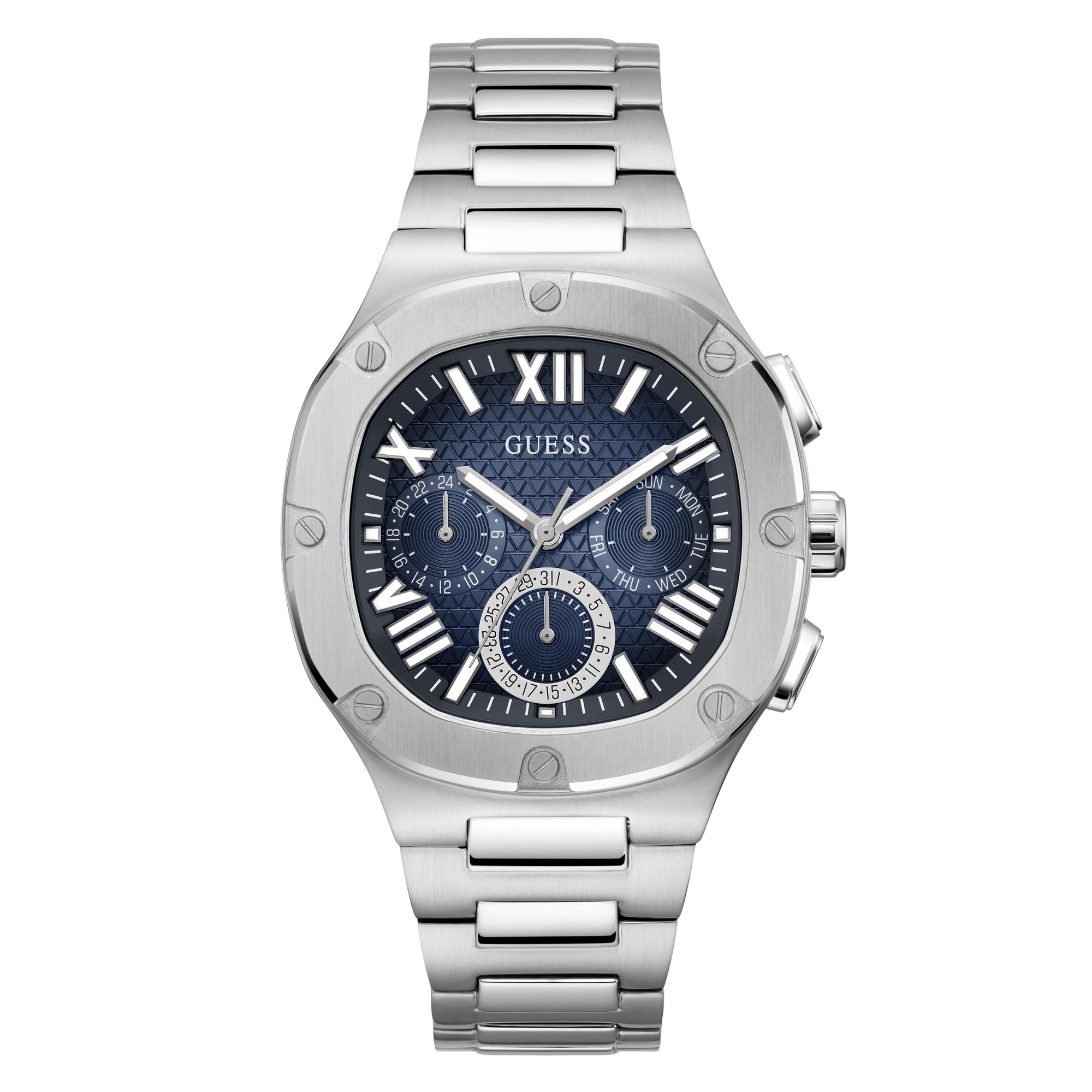 Guess Headline Blue Square Dial Quartz Analog Men Watch Watch Guess