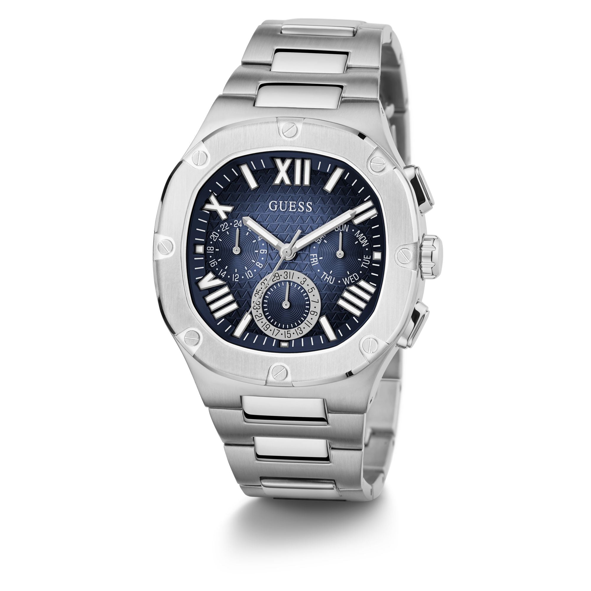 Guess Headline Blue Square Dial Quartz Analog Men Watch