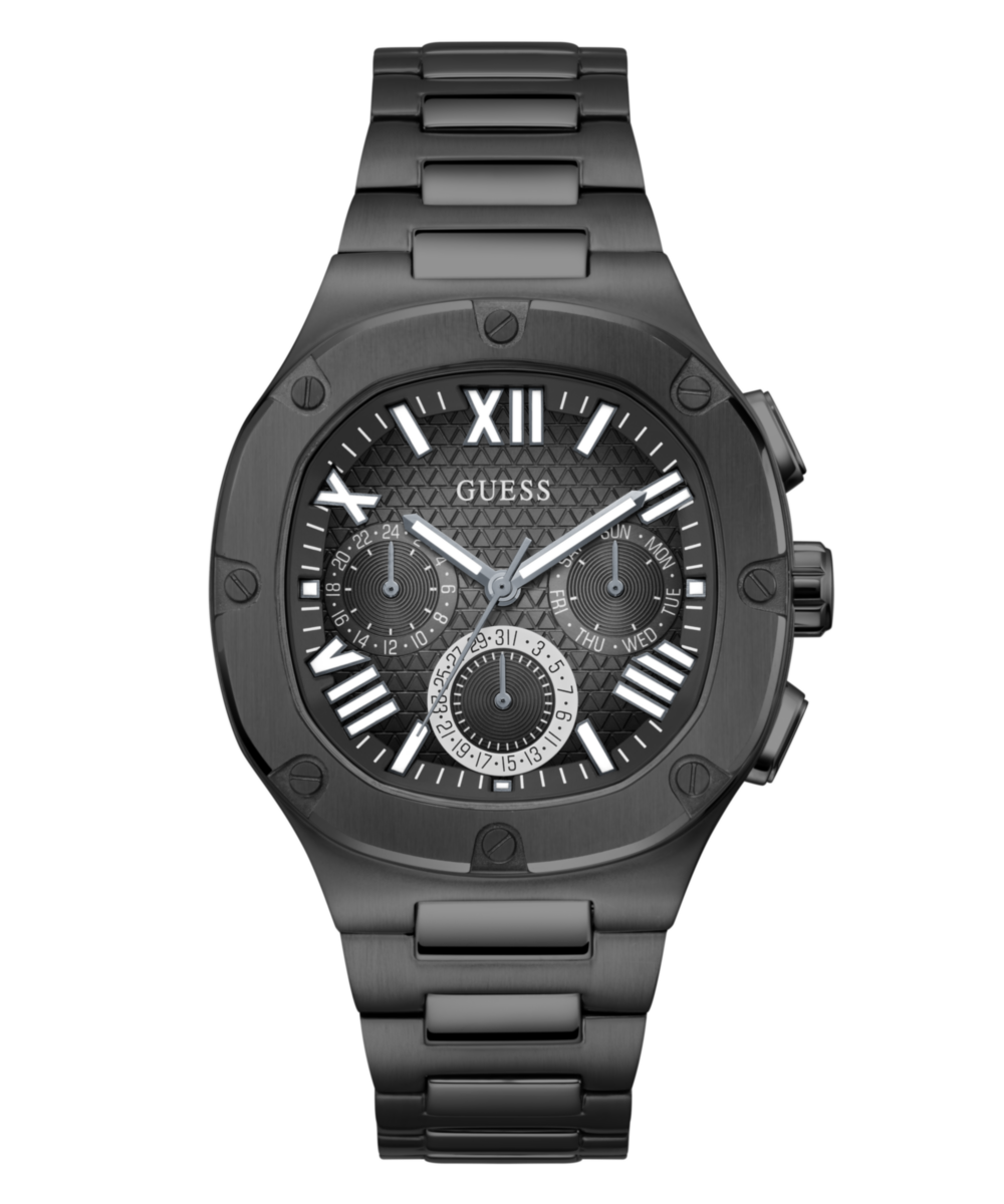 Guess Headline Black Square Dial Multi-function Men Watch