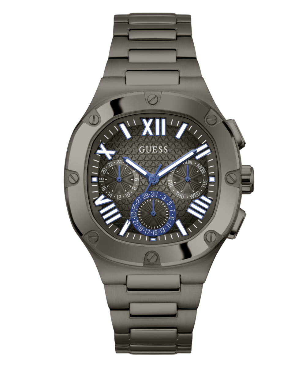 Guess Headline Gunmetal Square Dial Multi-function Men Watch