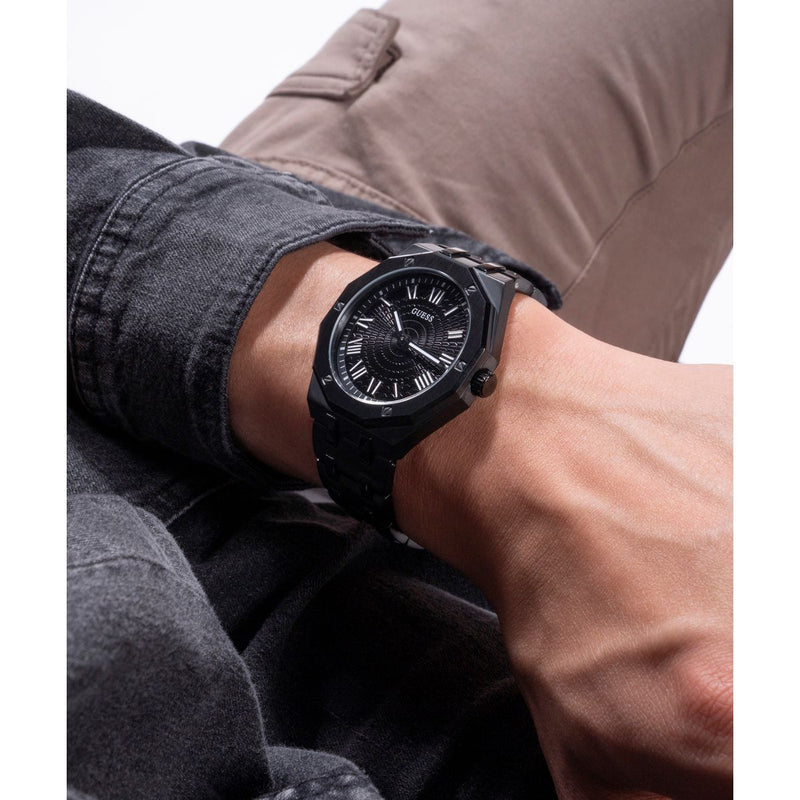 Guess Asset Black Round Dial Analog Men Watch Watch Guess