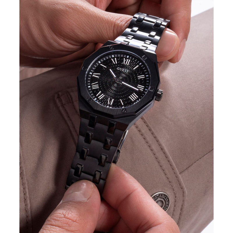 Guess Asset Black Round Dial Analog Men Watch Watch Guess