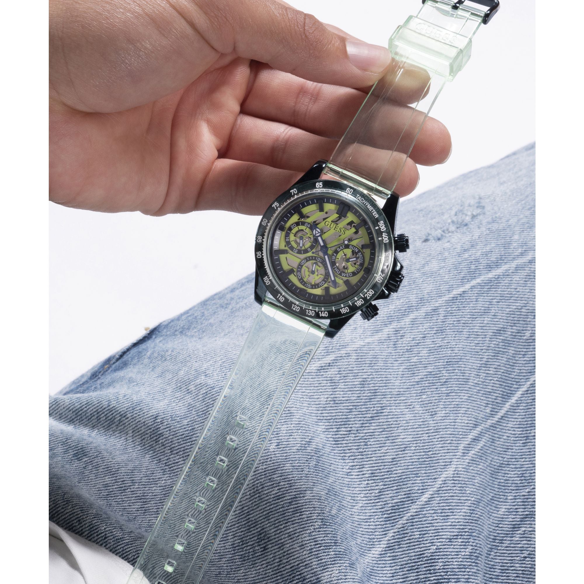 Guess Arena Green Round Dial Quartz Analog Men Watch