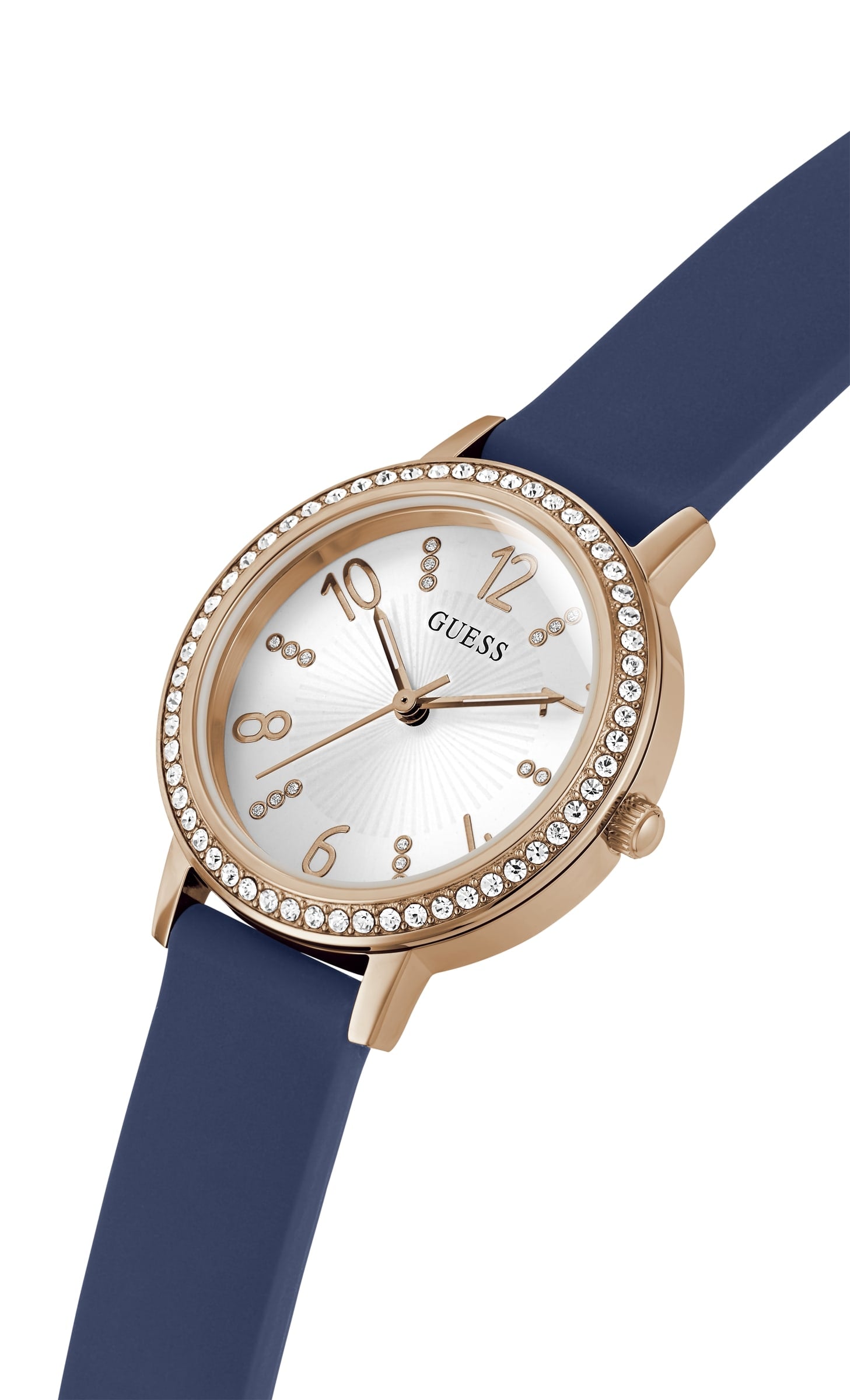 Guess Ladies Dress White Dial Round Case Analog Women Watch