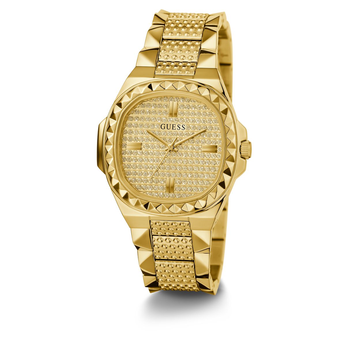 Guess Champagne Square Dial Quartz Analog Women Watch
