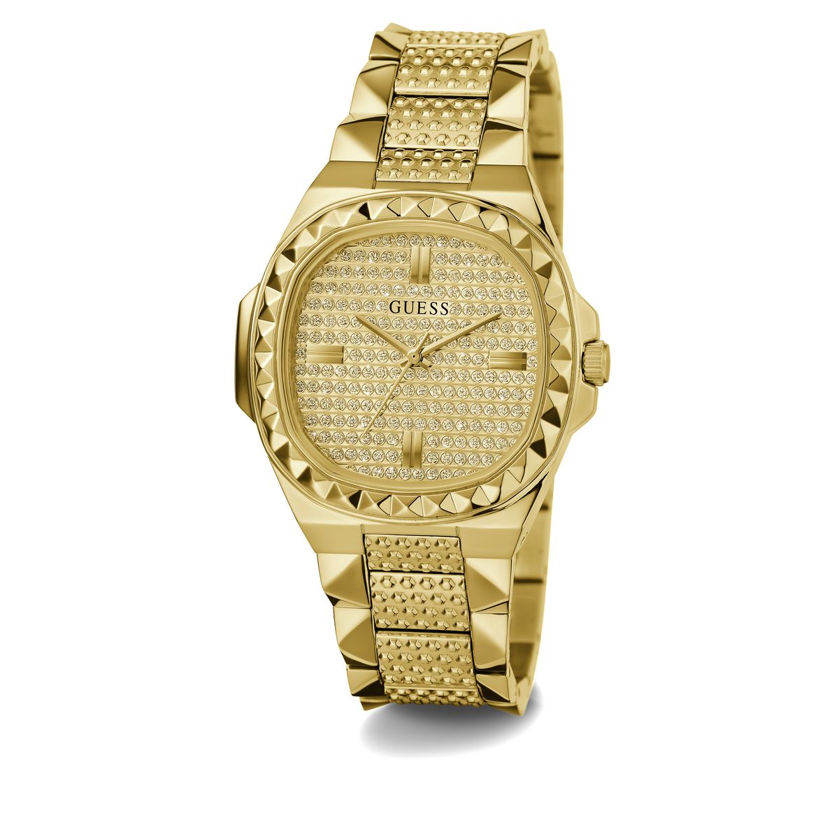 Guess Champagne Square Dial Quartz Analog Women Watch Watch Guess