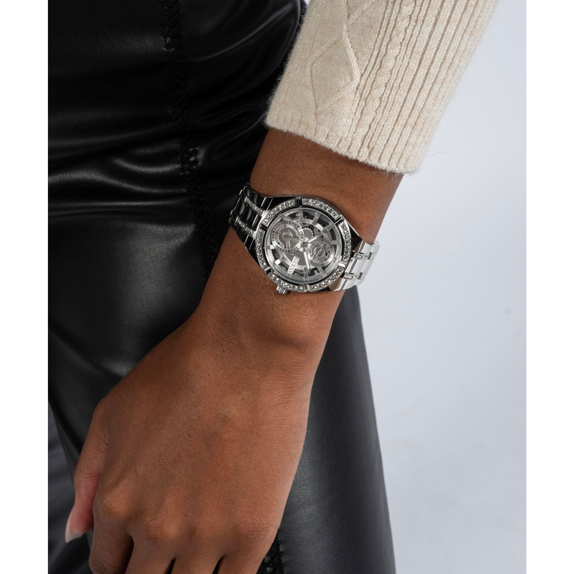 Guess Allara Silver Tone Round Dial Quartz Analog Women Watch