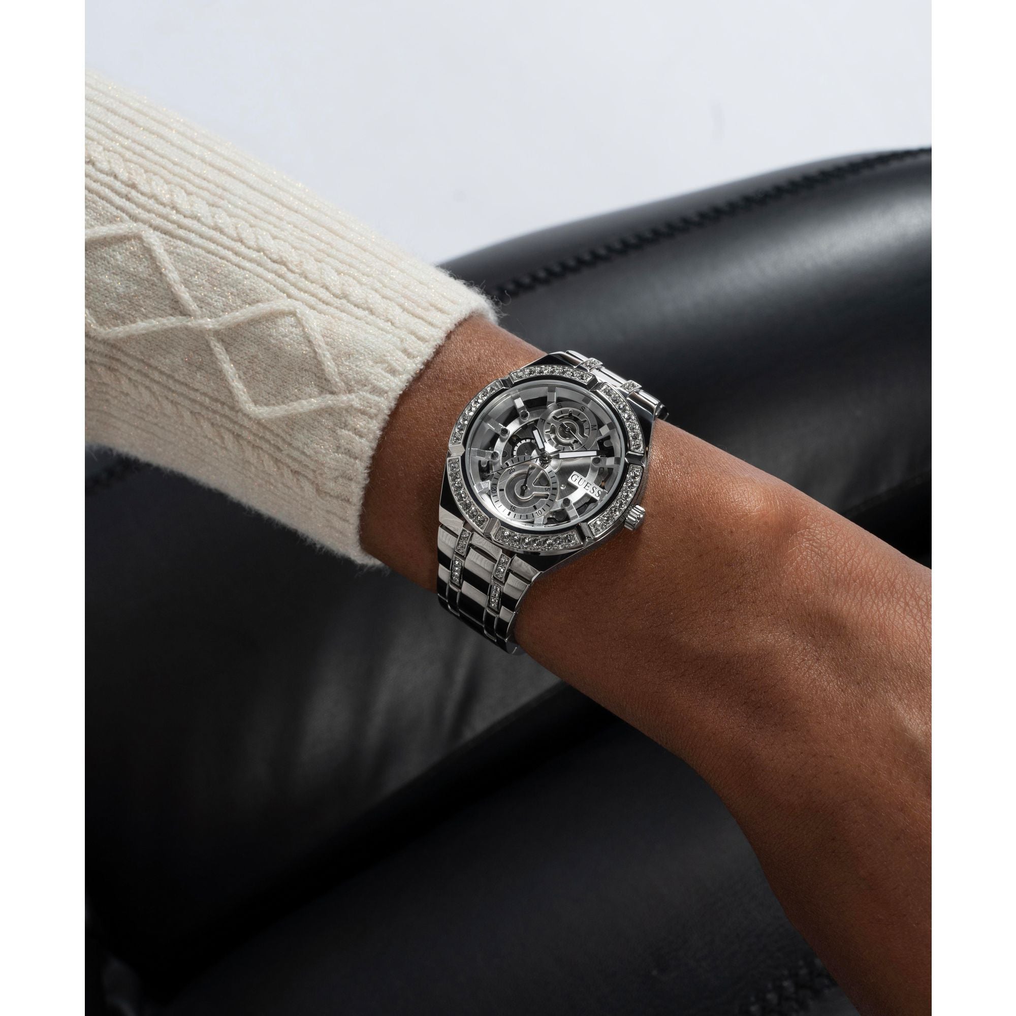 Guess Allara Silver Tone Round Dial Quartz Analog Women Watch