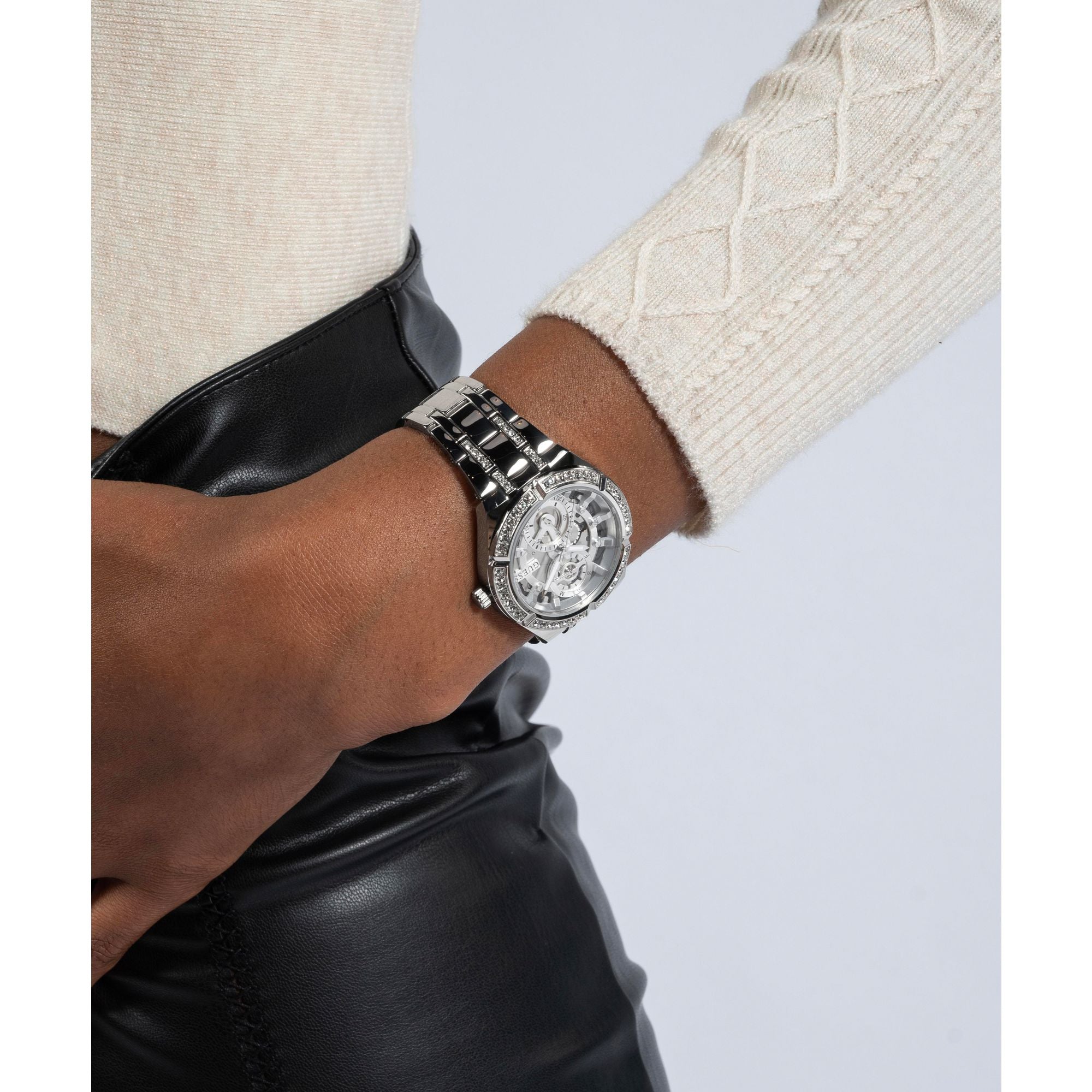 Guess Allara Silver Tone Round Dial Quartz Analog Women Watch