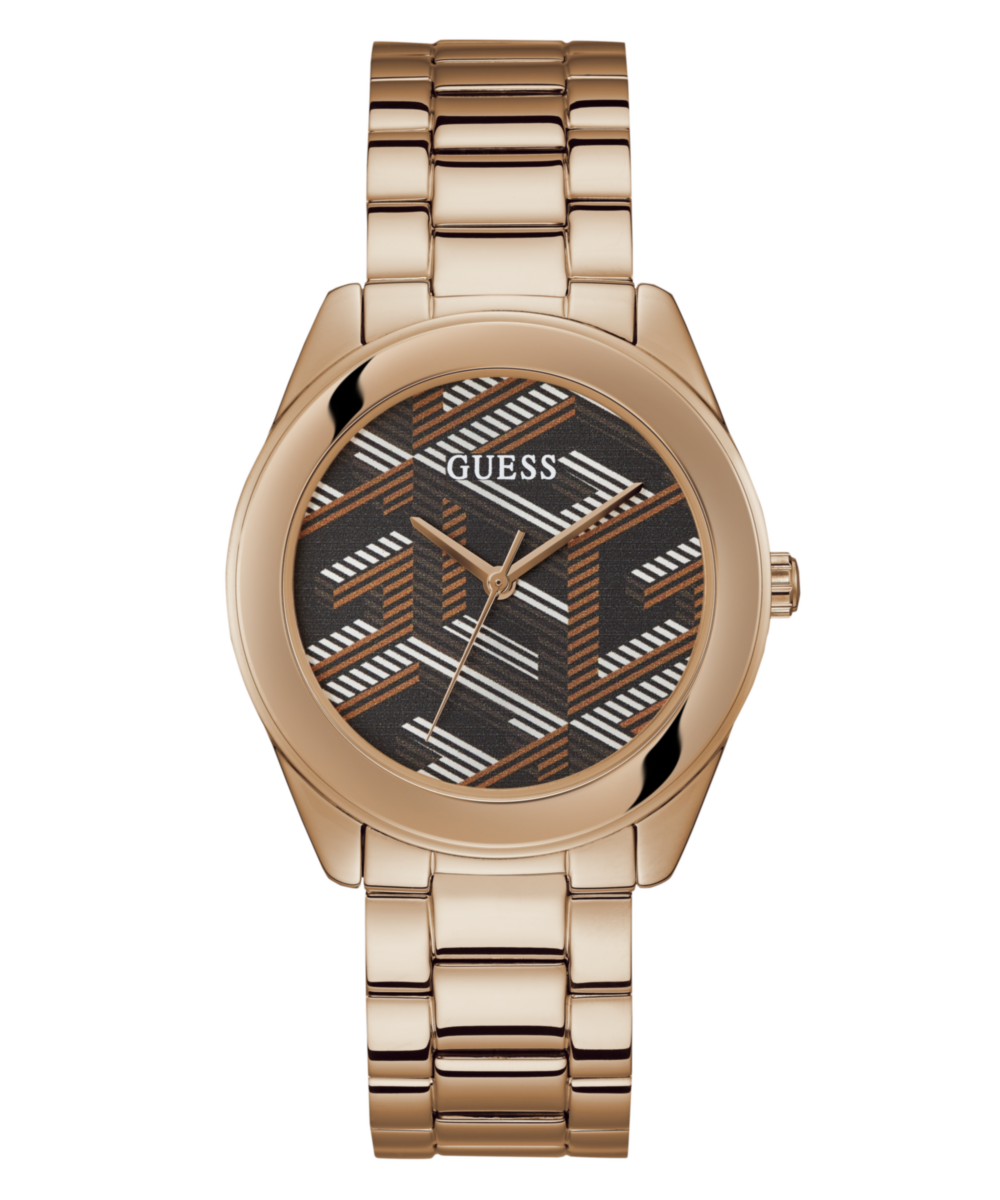 Guess Cubed Rose gold Round Dial Analog Women Watch