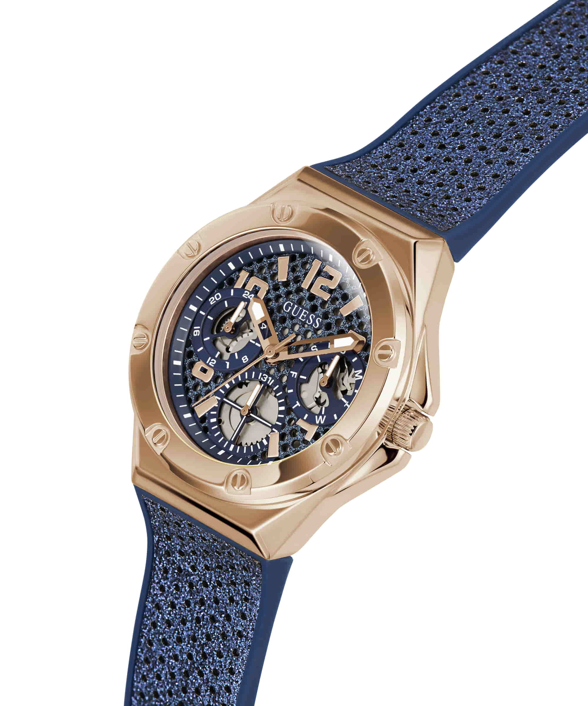 Guess Asteria Blue Dial Round Case Multi Function Women Watch