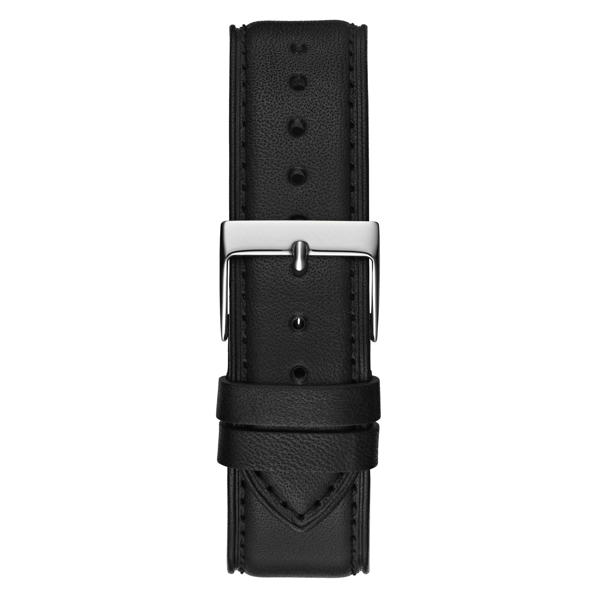 Guess Crescent Leather Black Round Dial Quartz Analog Men Watch