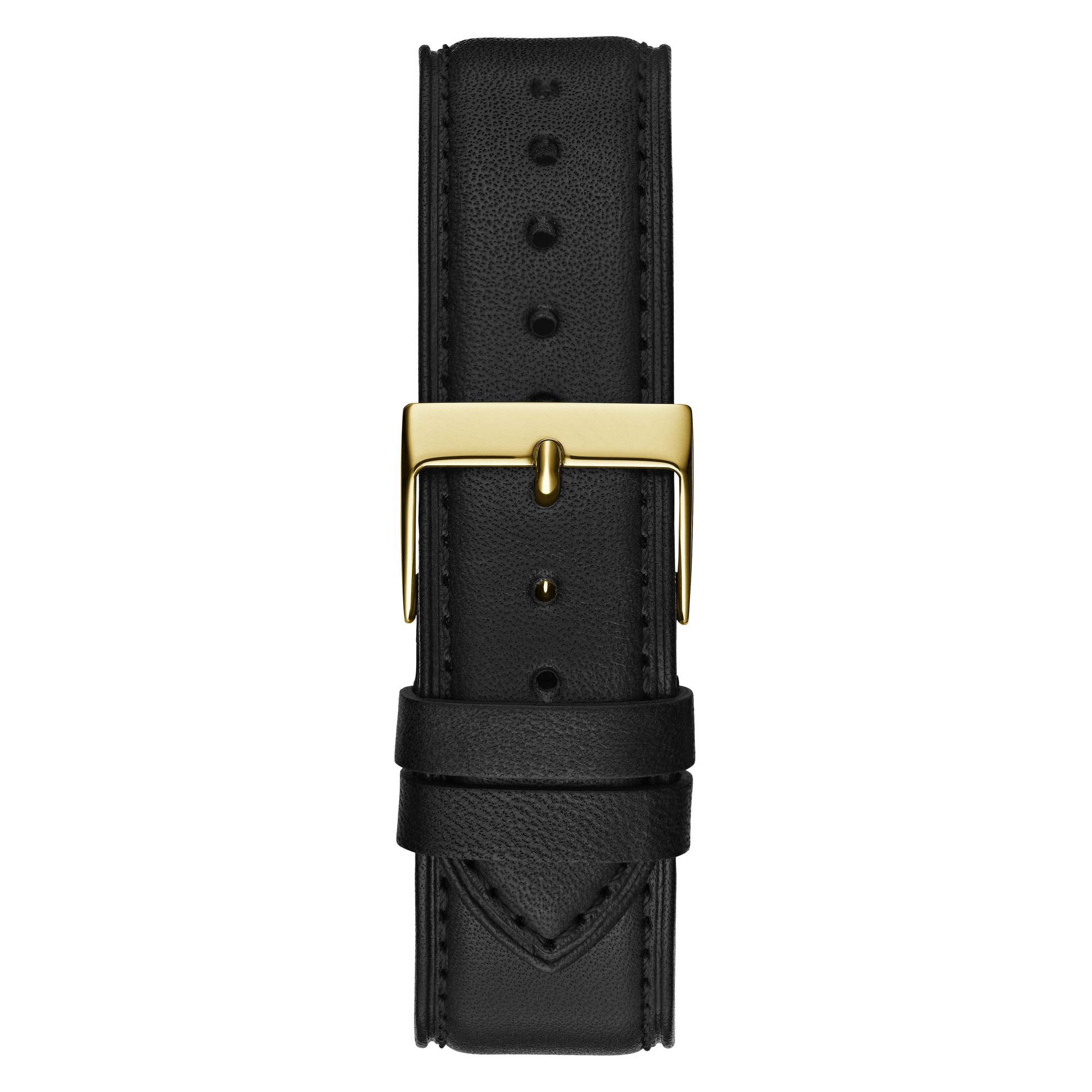 Guess Crescent Leather Black Round Dial Quartz Analog Men Watch