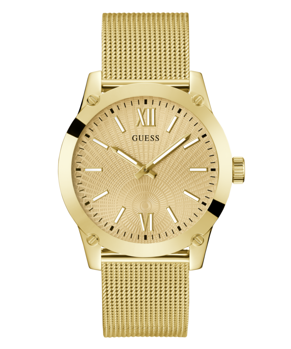 Guess Crescent Champagne Round Dial Quartz Analog Men Watch Watch Guess