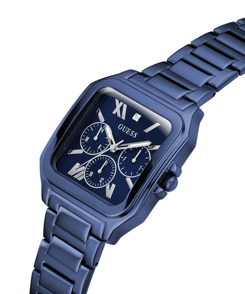 Guess Blue Square Dial Multi-function Men Watch Watch Guess