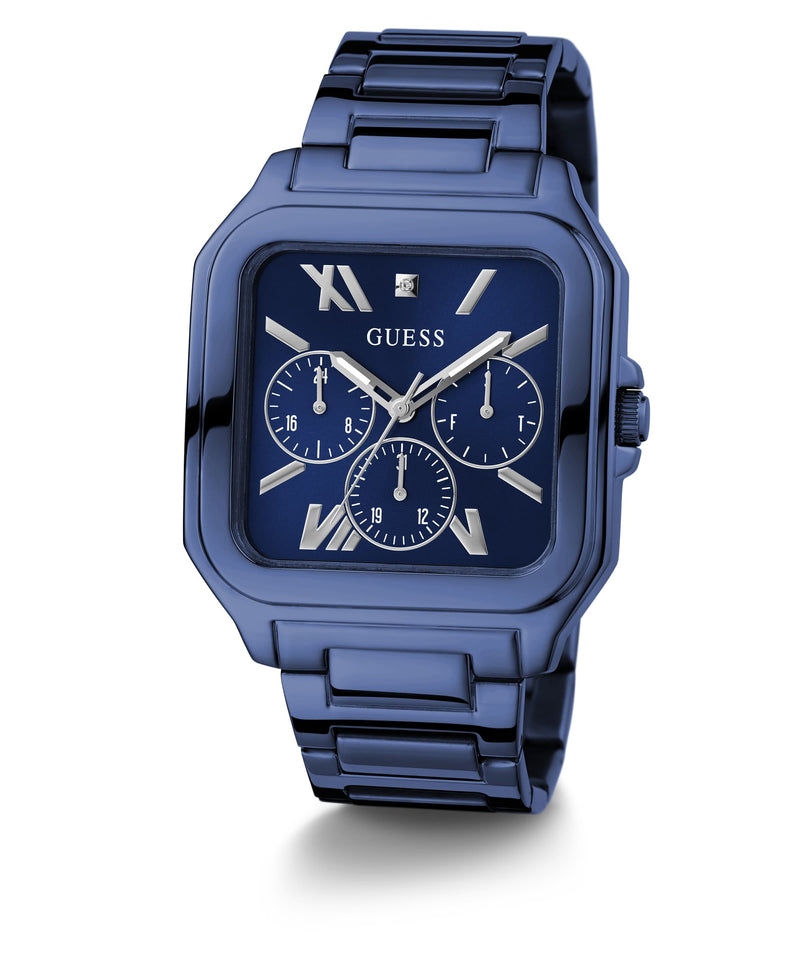 Guess Blue Square Dial Multi-function Men Watch Watch Guess