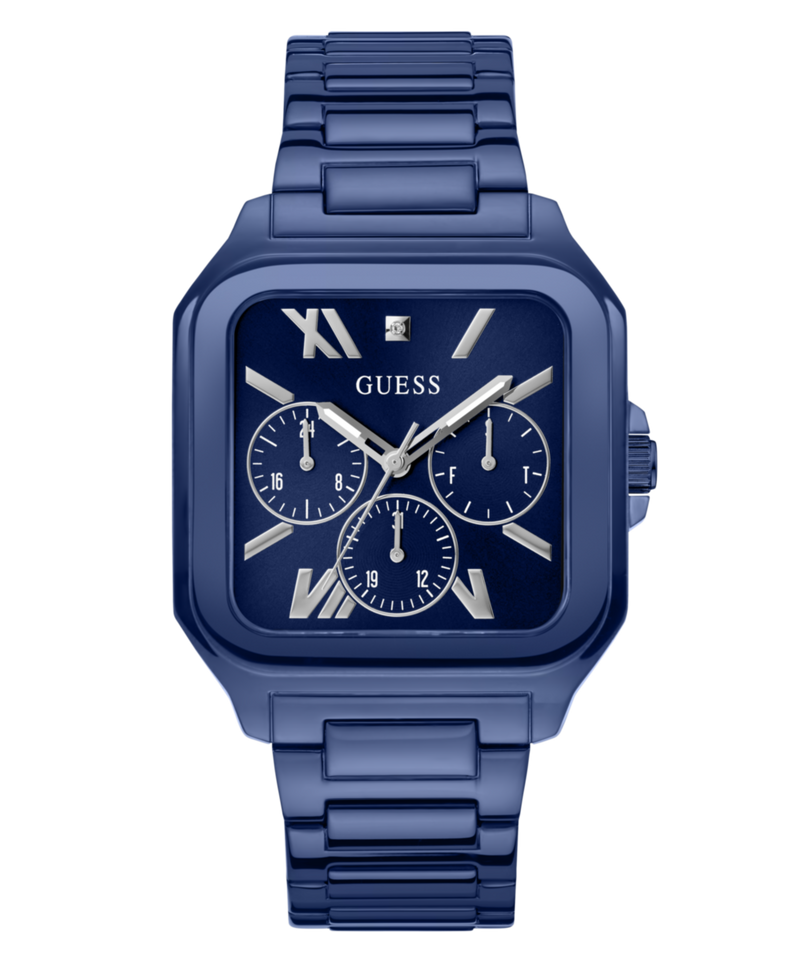 Guess Blue Square Dial Multi-function Men Watch Watch Guess