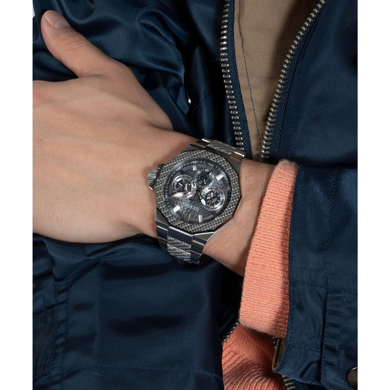 Guess Indy Grey Round Dial Quartz Analog Men Watch Watch Guess