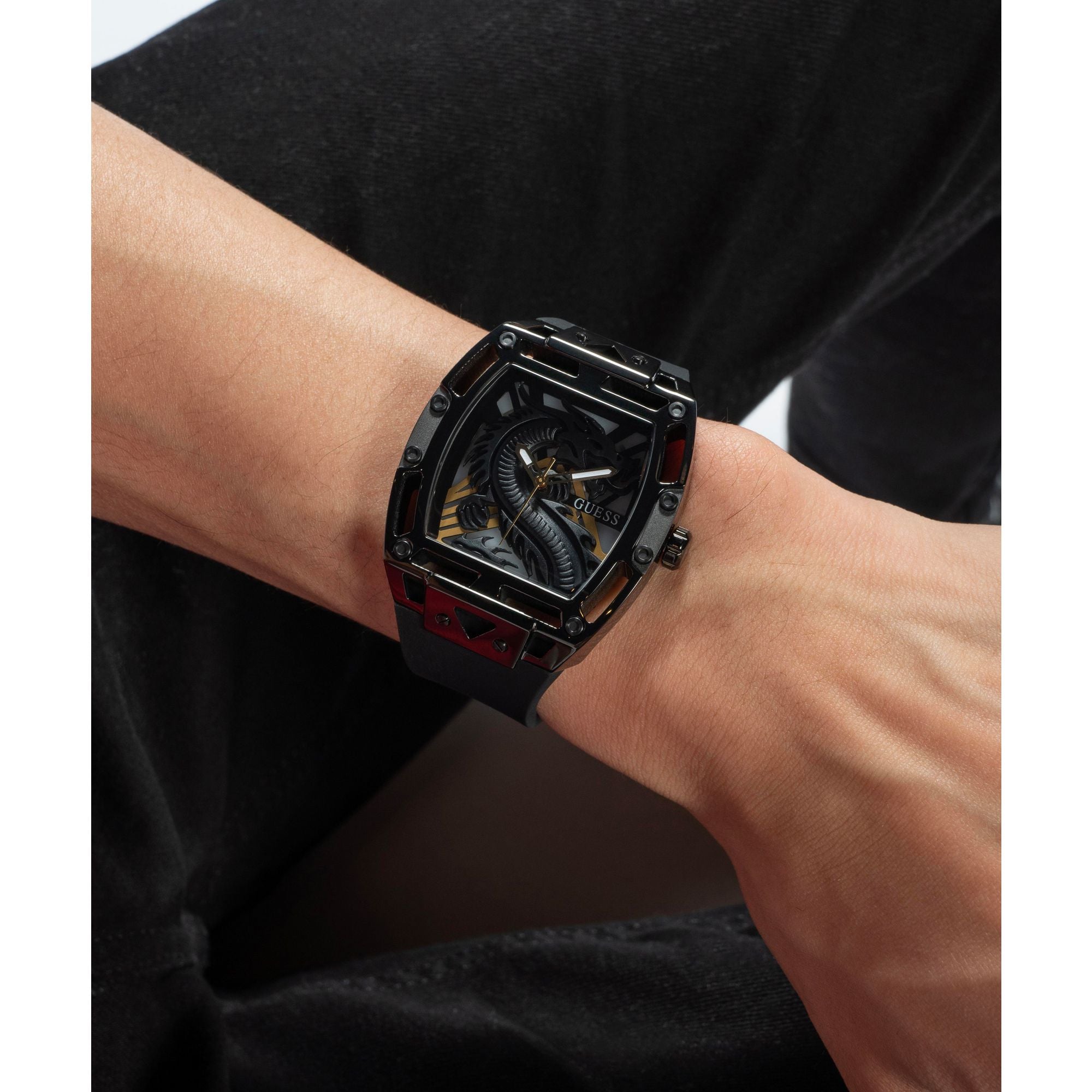 Guess Legend Black Rectangle Dial Quartz Analog Men Watch