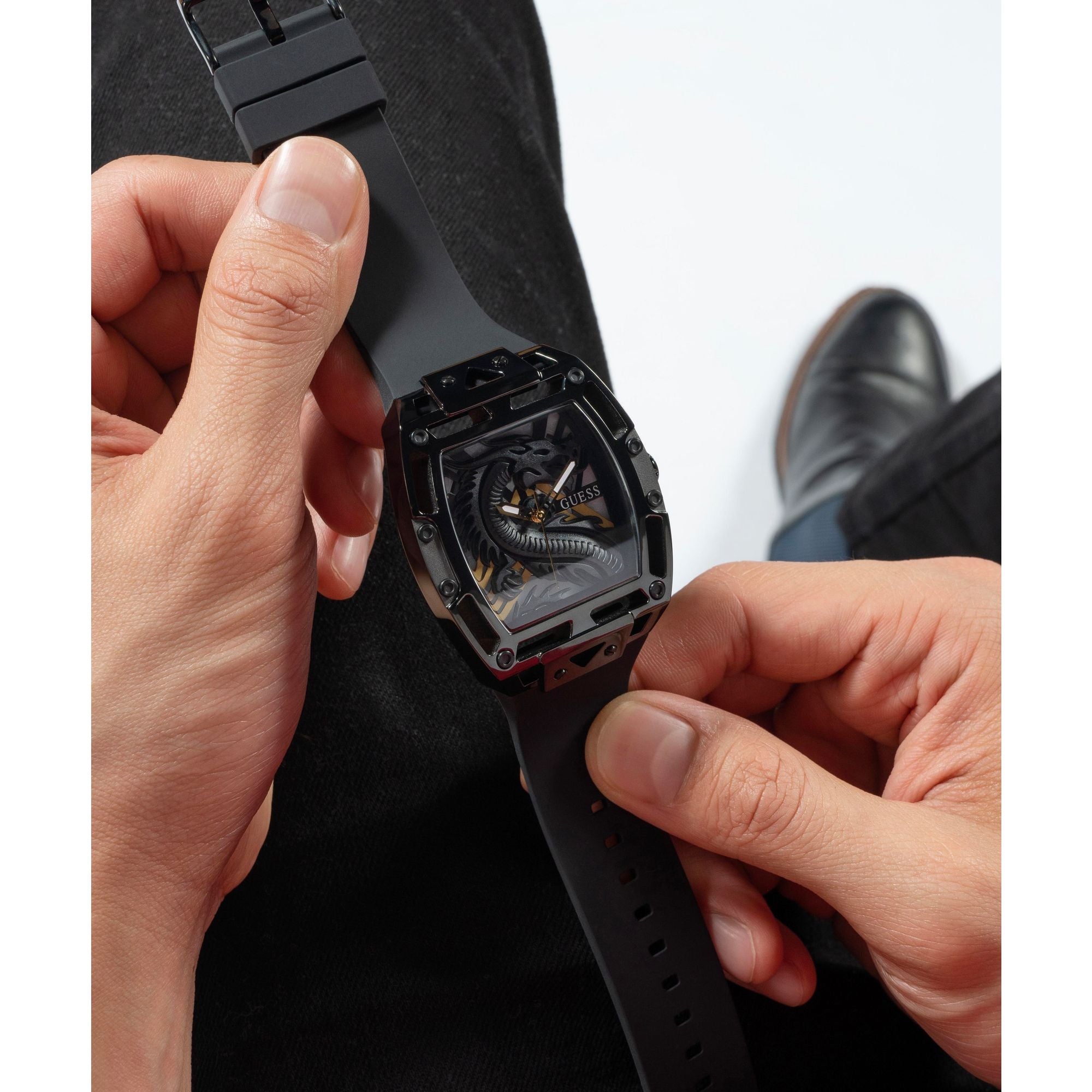 Guess Legend Black Rectangle Dial Quartz Analog Men Watch