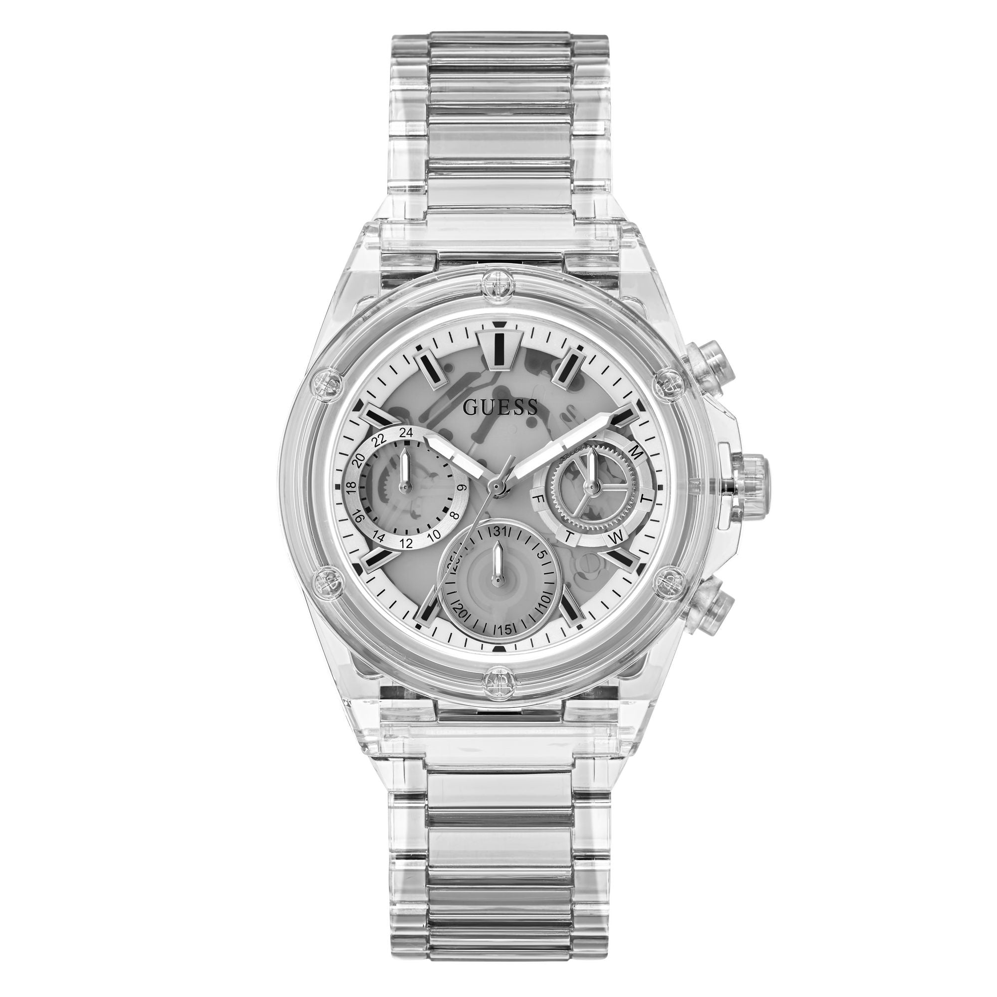 Guess Athena White Round Dial Quartz Analog Women Watch Watch Guess