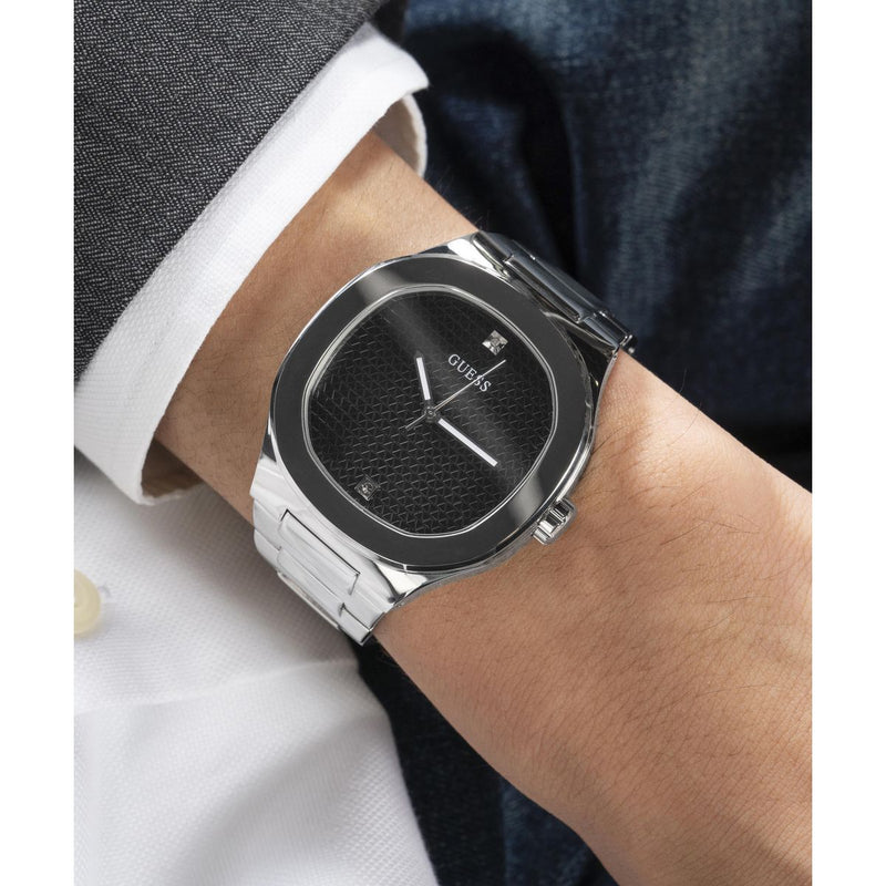 Guess Headline Black Square Dial Quartz Analog Men Watch Watch Guess