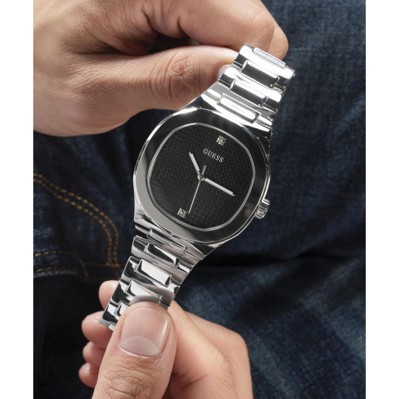 Guess Headline Black Square Dial Quartz Analog Men Watch Watch Guess