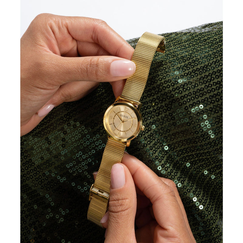 Guess Melody Champagne Round Dial Quartz Analog Women Watch Watch Guess