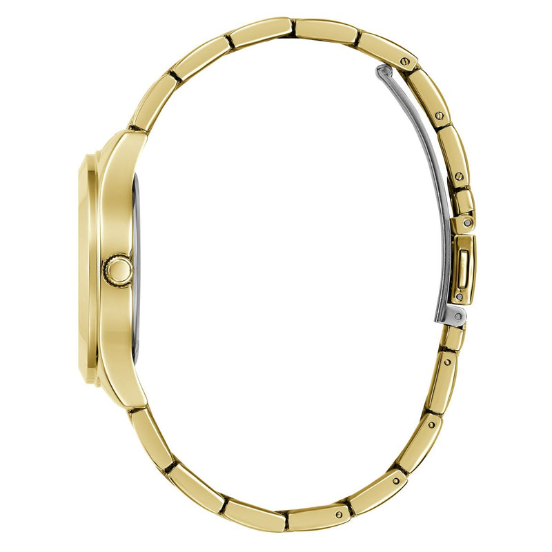 Guess Tri Plaque Champagne Round Dial Quartz Analog Women Watch Watch Guess