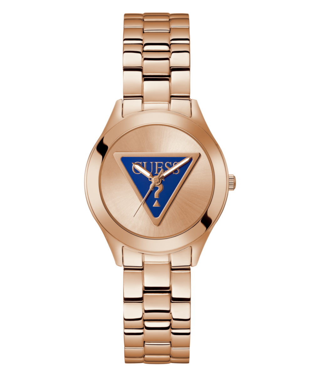 Guess Tri Plaque Rose gold Round Dial Quartz Analog Women Watch Watch Guess