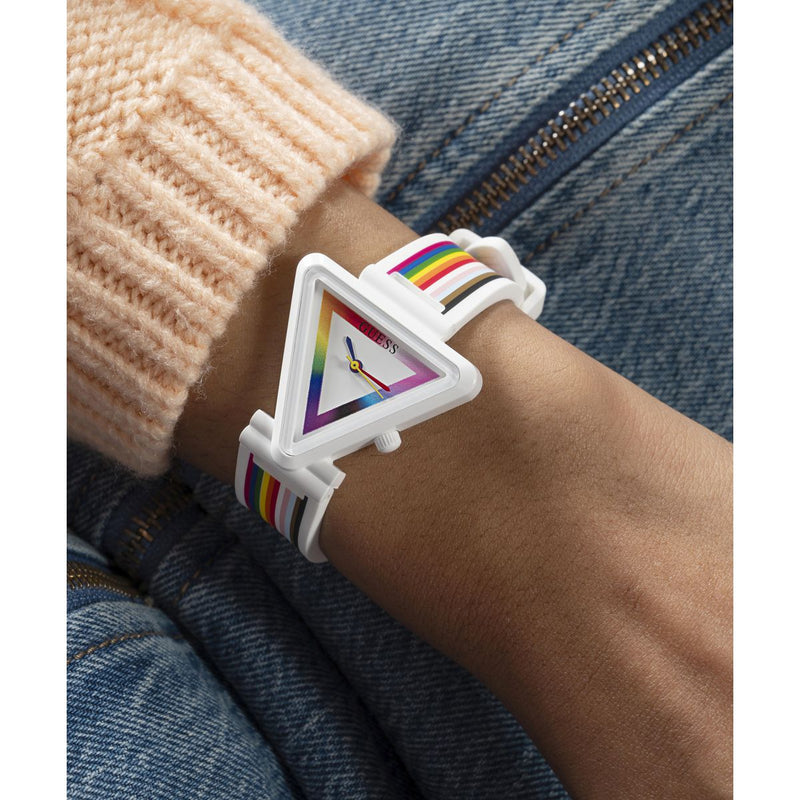 Guess Fame Multicolor Triangle Dial Quartz Analog Women Watch Watch Guess