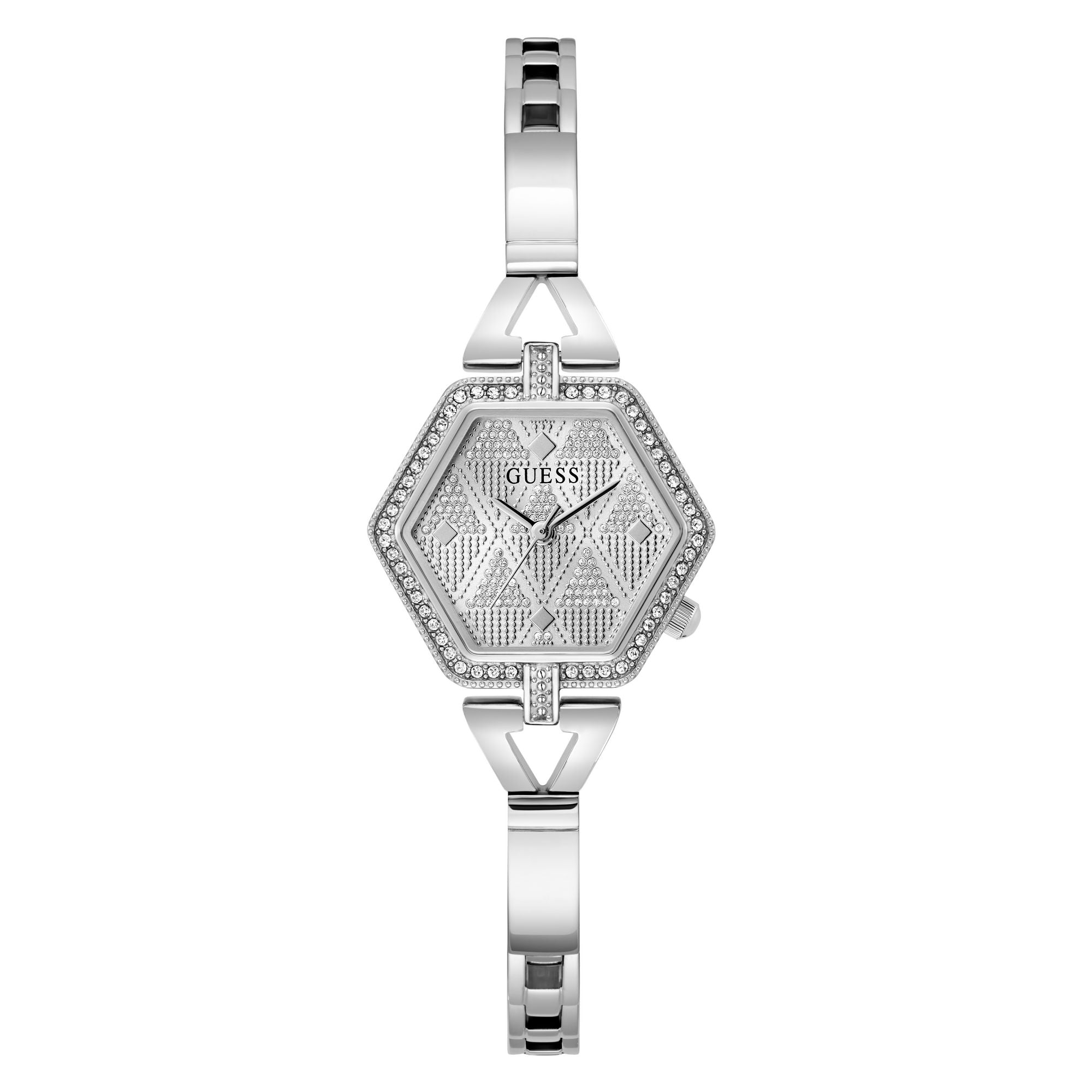 Guess Audrey Silver Tone Tonneau Dial Quartz Analog Women Watch Watch Guess