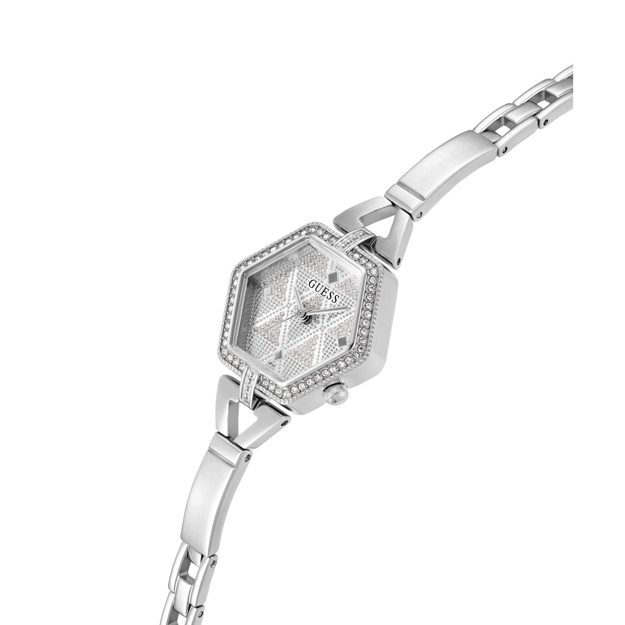 Guess Audrey Silver Tone Tonneau Dial Quartz Analog Women Watch