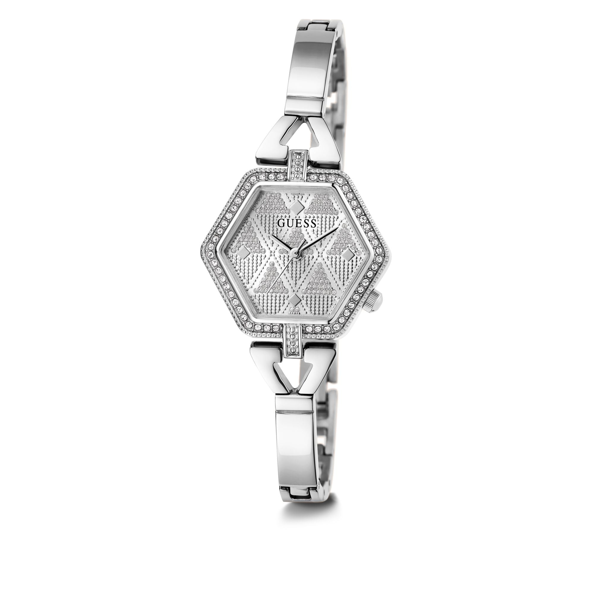 Guess Audrey Silver Tone Tonneau Dial Quartz Analog Women Watch Watch Guess