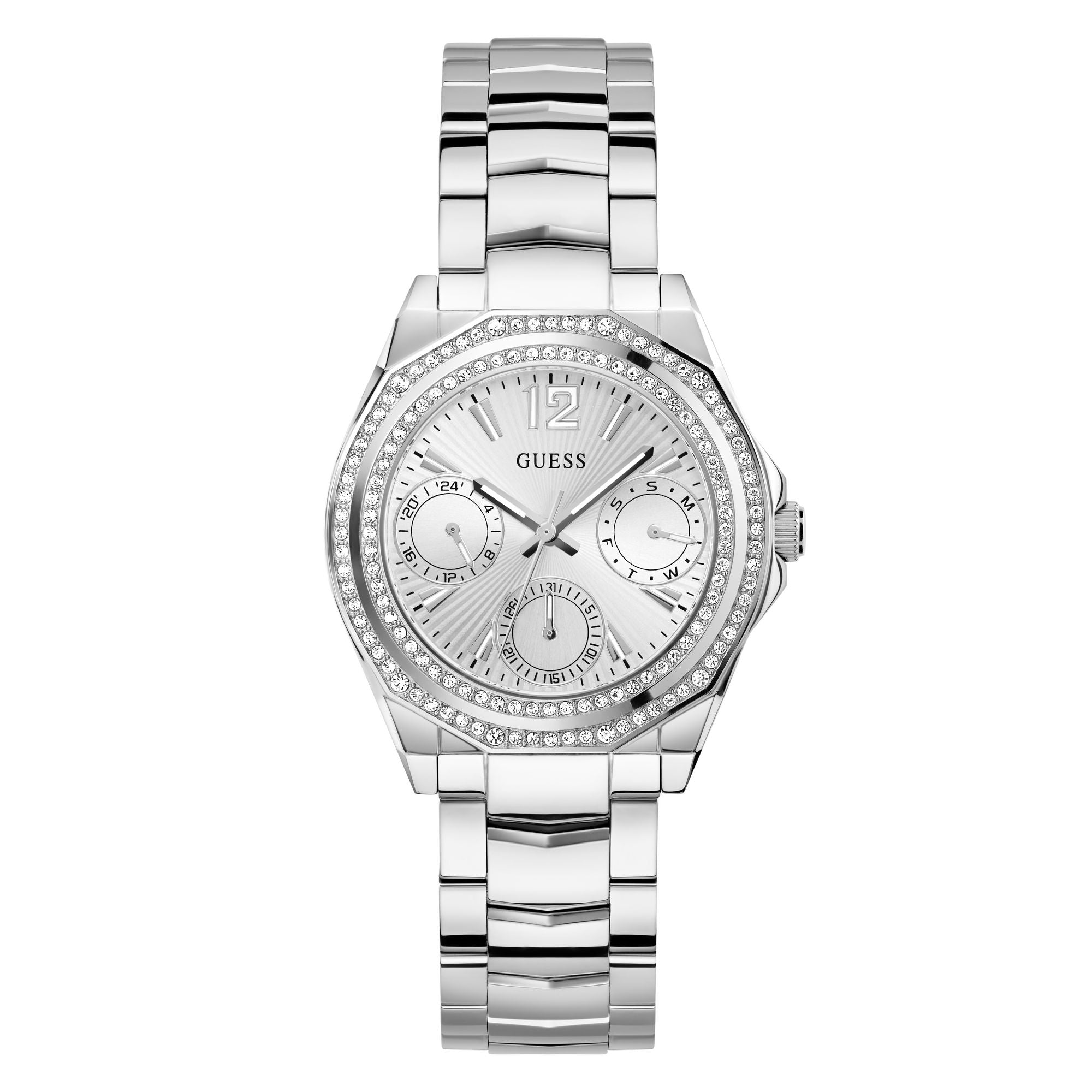 Guess Ritzy Silver Tone Round Dial Quartz Analog Women Watch Watch Guess