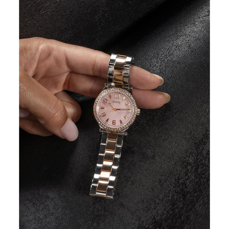 Guess Fawn Pink Round Dial Quartz Analog Women Watch Watch Guess