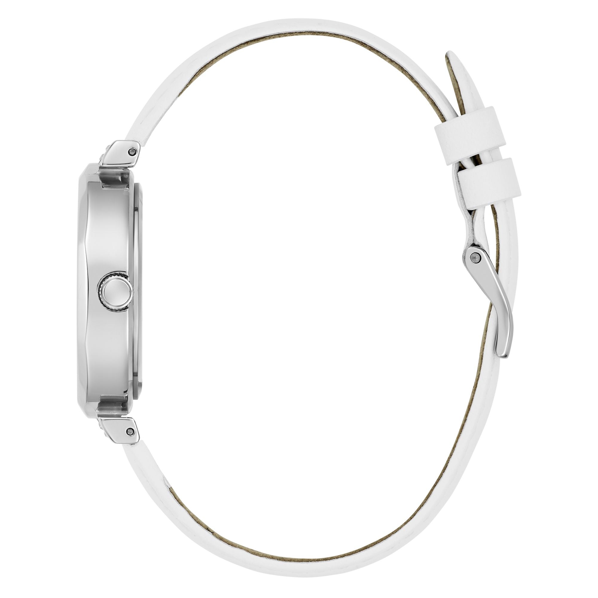 Guess Rumour Leather Silver Tone Round Dial Quartz Analog Women Watch