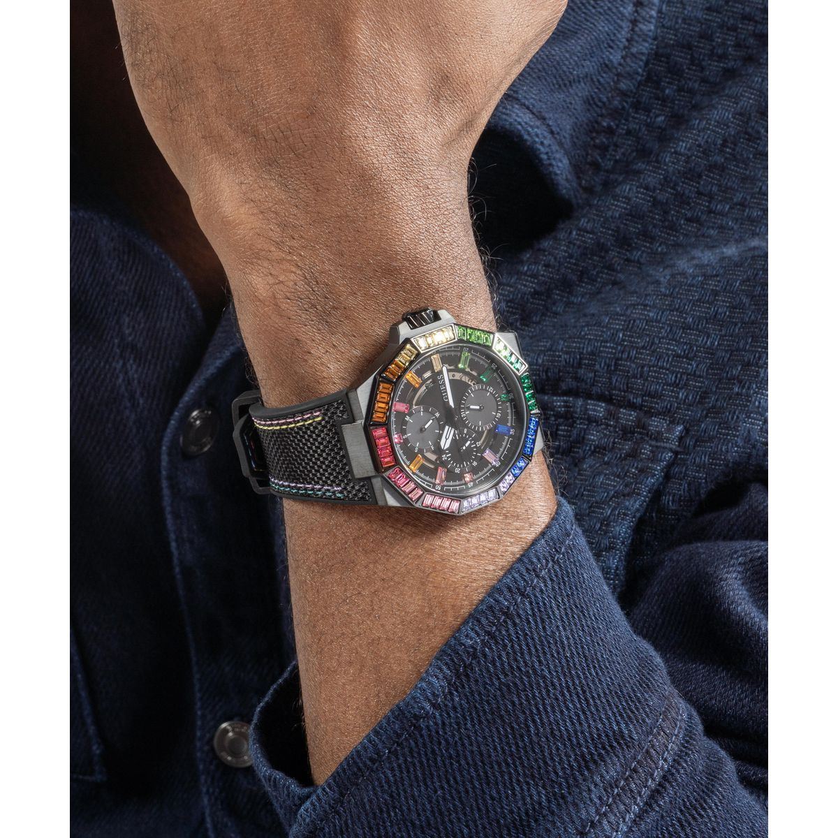 Guess Energy Black Round Dial Quartz Analog Men Watch Watch Guess