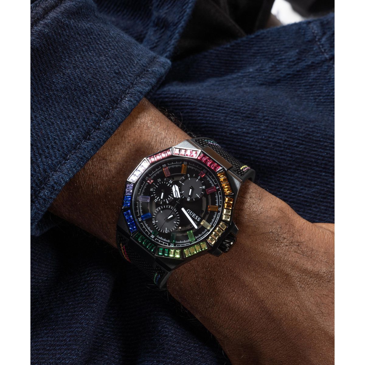 Guess Energy Black Round Dial Quartz Analog Men Watch Watch Guess