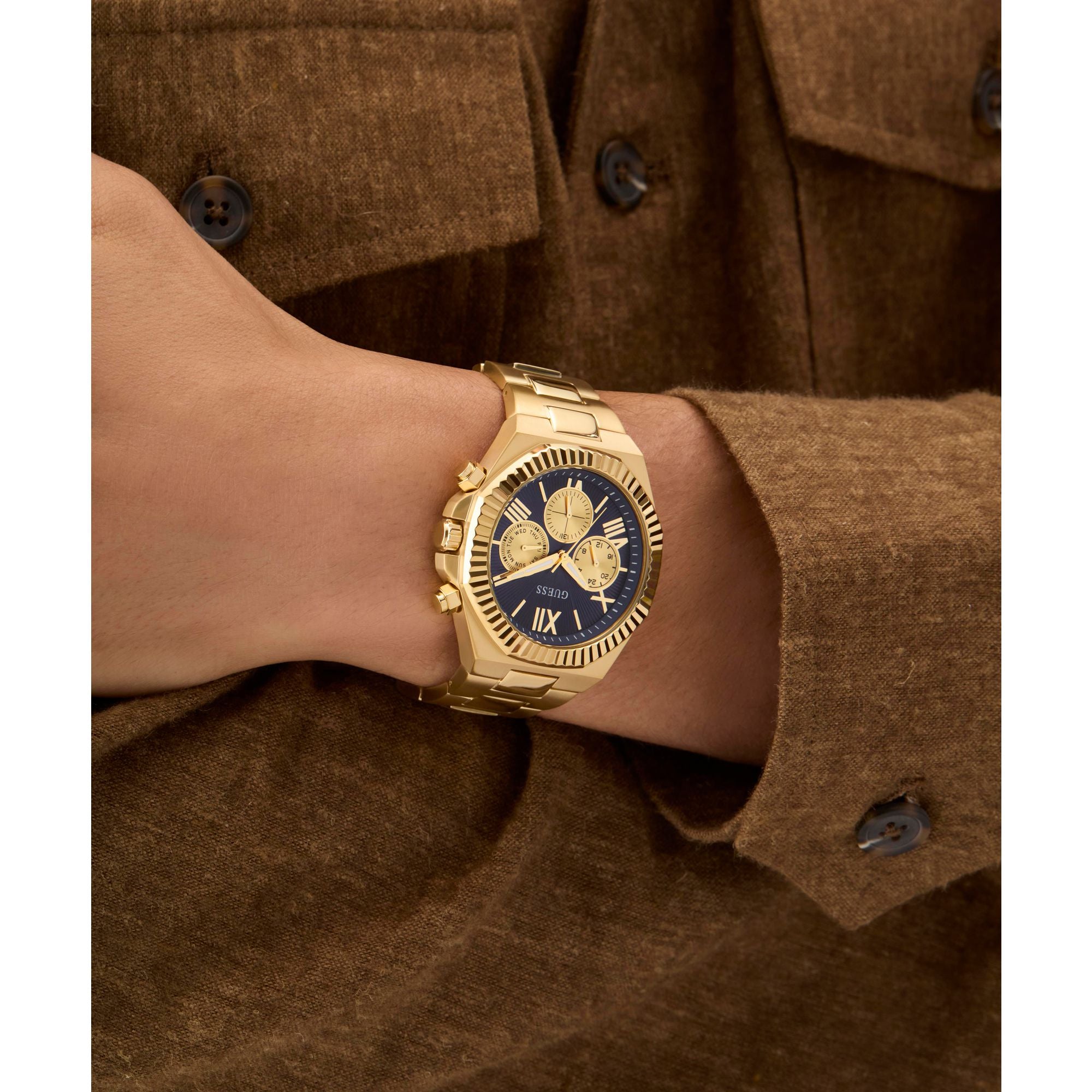 Guess Equity Blue Round Dial Quartz Analog Men Watch