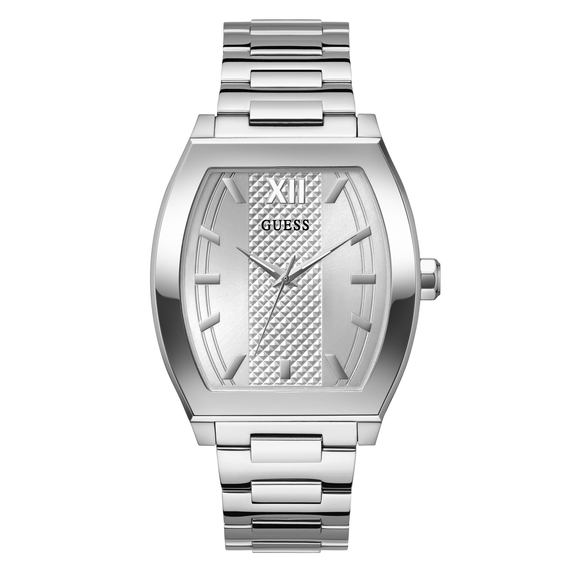 HOT Silver Tone Mens Silver Guess Watch Guess Punctual Silver